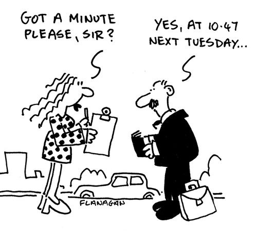 Man with a busy schedule
