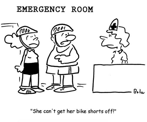 Emergency Room: 'She can't get her bike shorts off!'