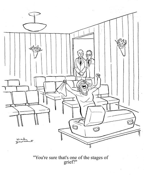 'You're sure that's one of the stages of grief?'