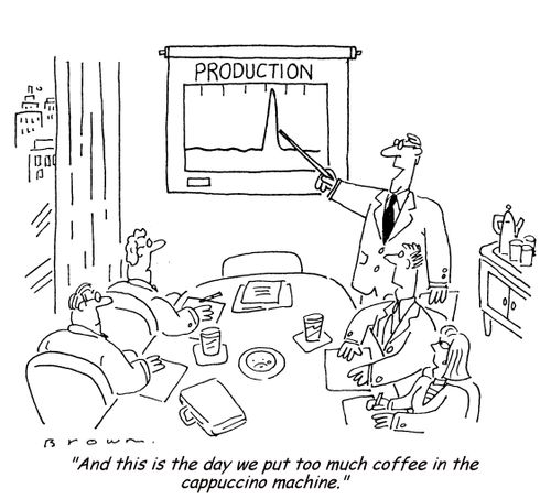 'And this is the day we put too much coffee in the cappuccino machine.'
