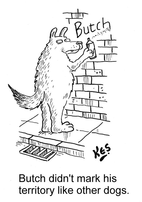 Butch didn't mark his territory like other dogs.