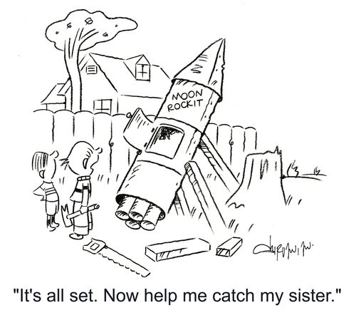 'It's all set. Now help me catch my sister.'