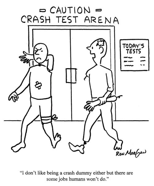 'I don't like being a crash dummy either but there are some jobs humans won't do.'