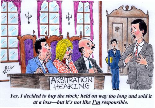 'Yes, I decided to buy the stock, held on way too long and sold it at a loss--but it's not like I'm responsible.'