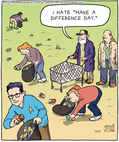 'I hate 'make a difference day'.'