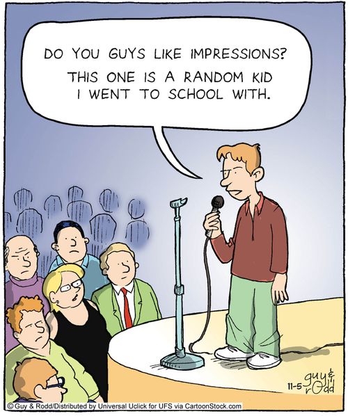 'Do you guys like impressions? This one is a random kid I went to school with.'