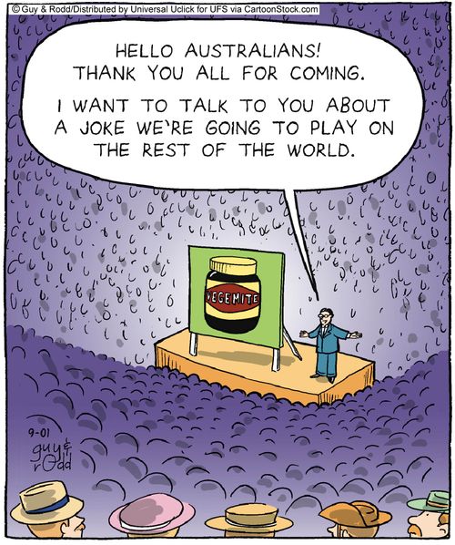 'Hello Australians! Thank you all for coming. I want to talk to you about a joke we're going to play on the rest of the world.'