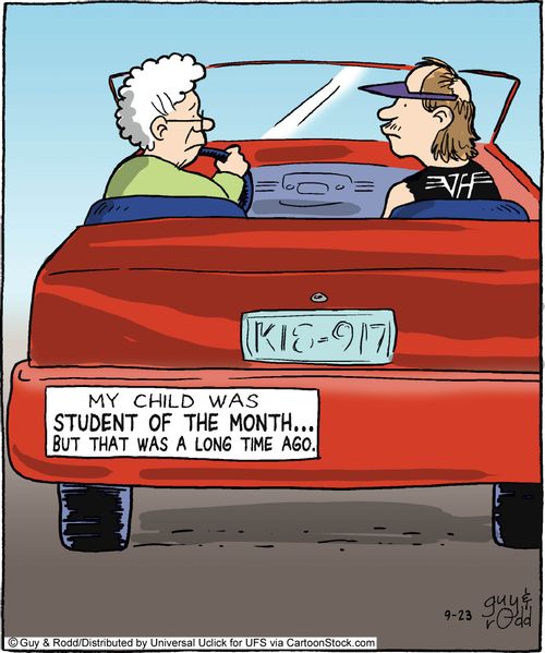 My child was student of the month...But that was a long time ago.