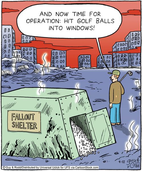 'And now time for operation: Hit golf balls into windows!'