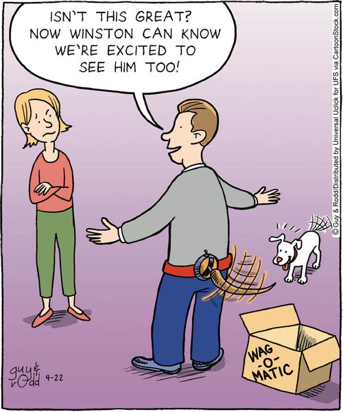 'Isn't this great? Now Winston can know we're excited to see him too!'