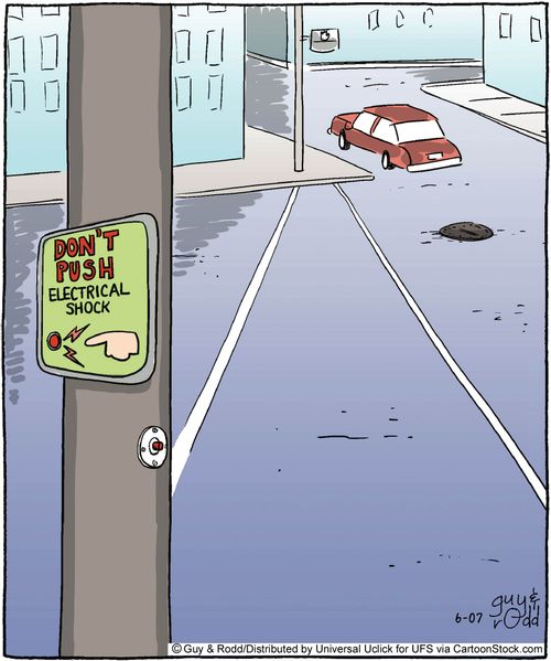 Don't Push: Electrical Shock.