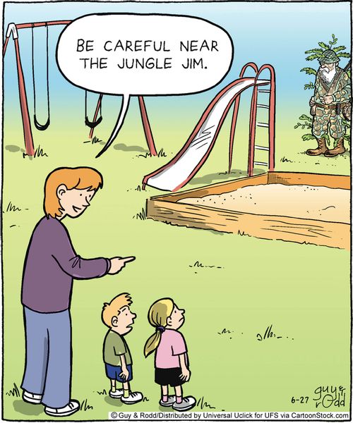 'Be careful near the jungle jim.'