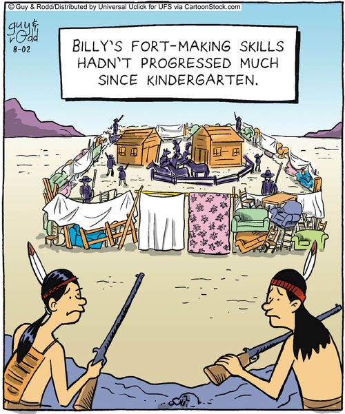 Billy's fort making skills hadn't progressed much since kindergarten.