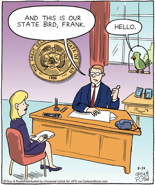 'And this is our state bird, Frank.'