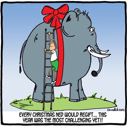Every Christmas Ned would regift. . . this year was the most challenging yet!!
