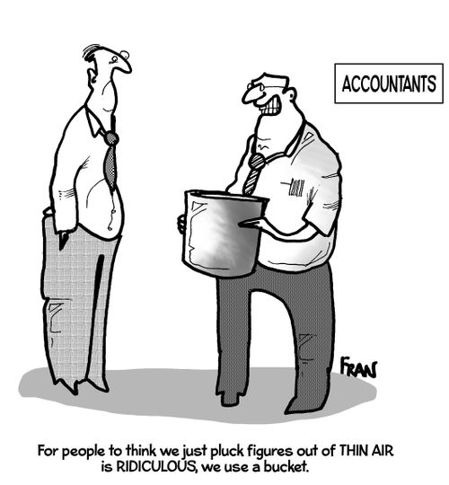 'For people to think we just pluck figures out of THIN AIR is RIDICULOUS, we use a bucket.'