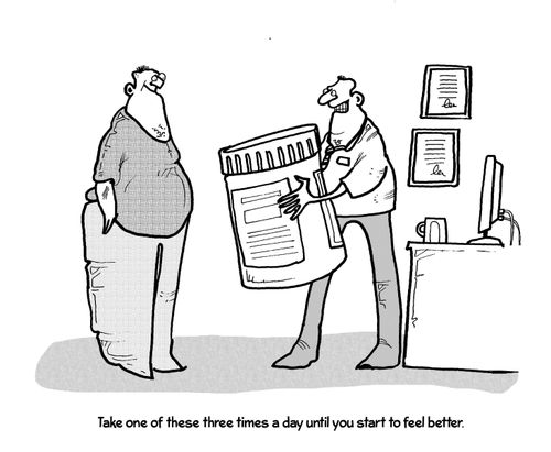 'Take one of these three times a day until you start to feel better.'