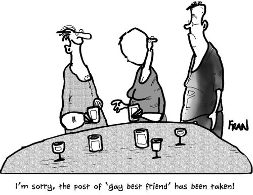 'I'm sorry the post of 'gay best friend' has been taken.'