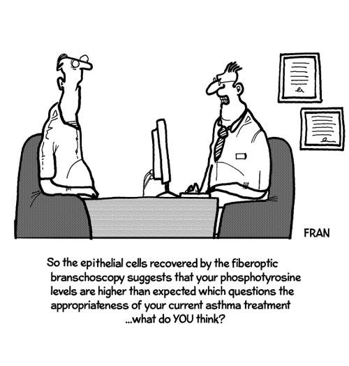 'So the epithelial cells recovered by the fiberoptic branschoscopy suggests....'
