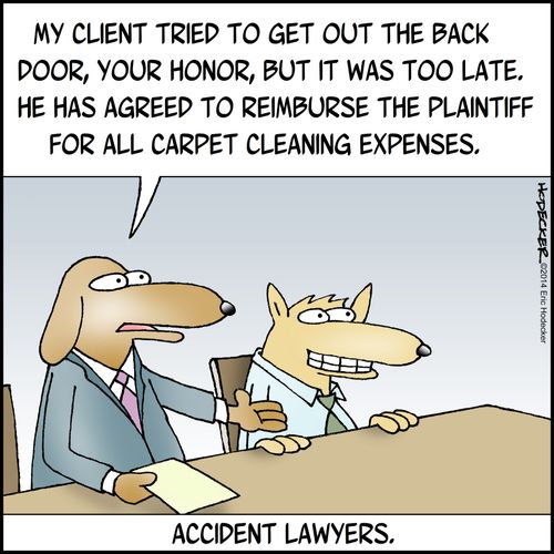 "My client tried to get out the back door..."