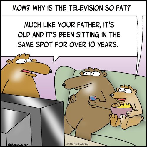 "Mom? Why is the television so fat?..."