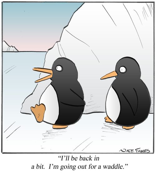 '...I'm going out for a waddle.'