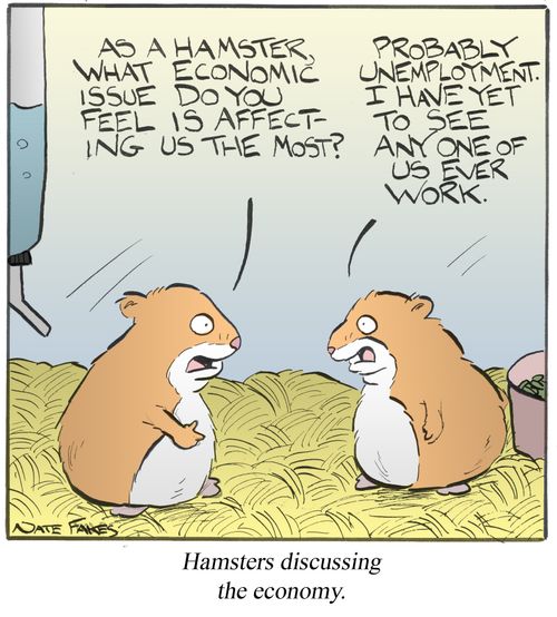 Hamsters discussing the economy