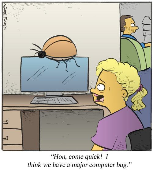 'Hon, come quick! I think we have a major computer bug.'