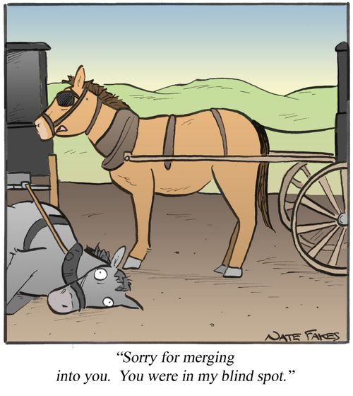 "Sorry for merging into you. You were in my blind spot."