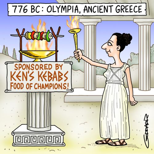 Olympia - Olympics - Sponsored by Ken' Kebabs Food of Champions!