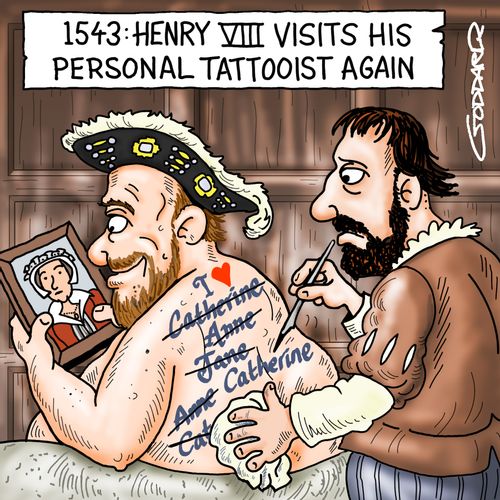 Henry VIII visits his tattooist again