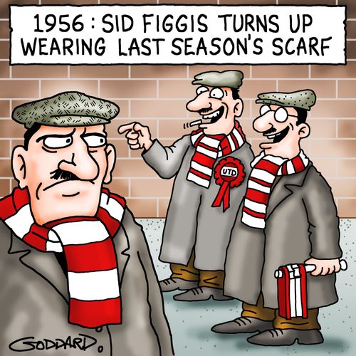 1956: Sid Figgis turns up wearing last seasons' scarf.