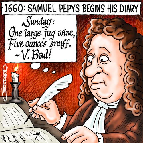 1660: Samuel Pepys begins his diary.