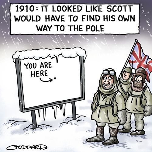 1910: It looked like Scott would have to find his own way to the pole.