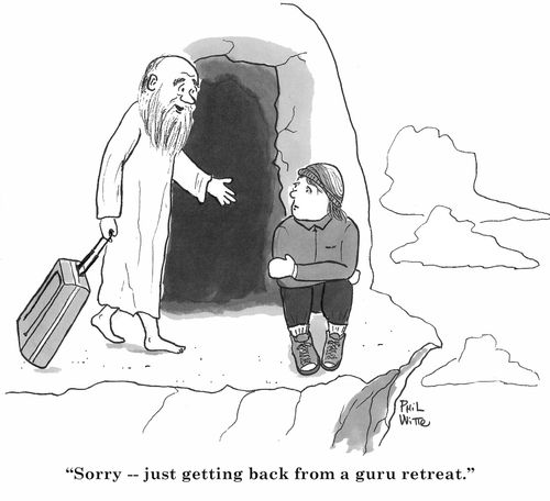 "Sorry - just getting back from a guru retreat."