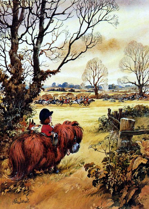 Fox and a little girl hiding from the rest of the hunt.