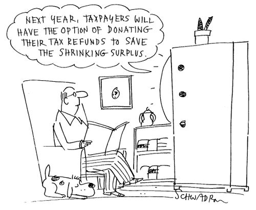 Next year, taxpayers will have the option of donating their tax refunds to save the shrinking surplus.