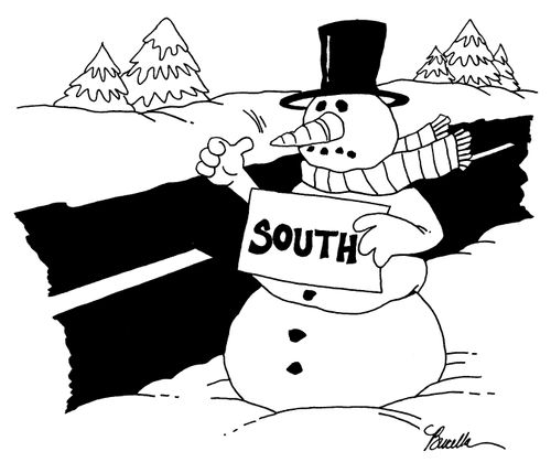 snowman hitchhiking