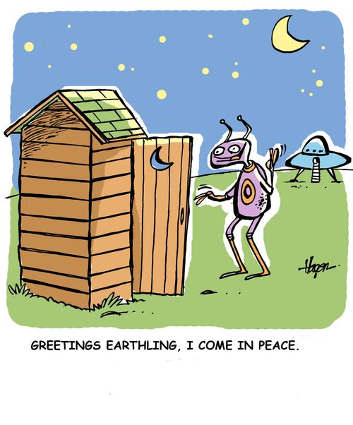 'Greetings Earthling, I come in peace.'