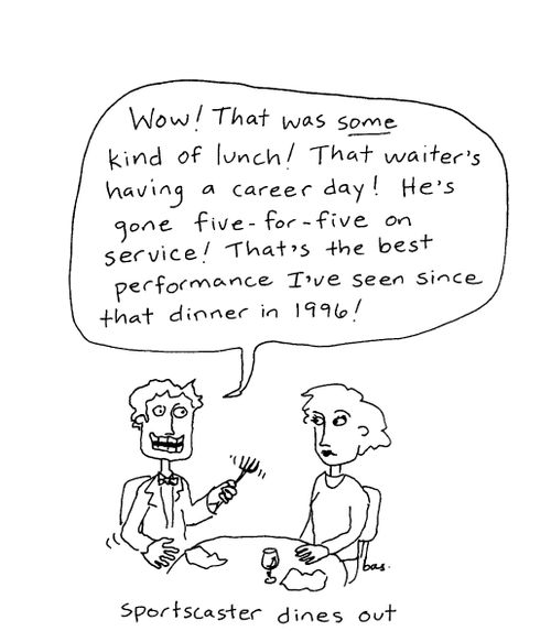 Sportscaster dines out
