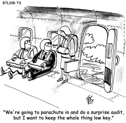 'We're going to parachute in adn do a surprise audit, but I want to keep the whole thing low key.'