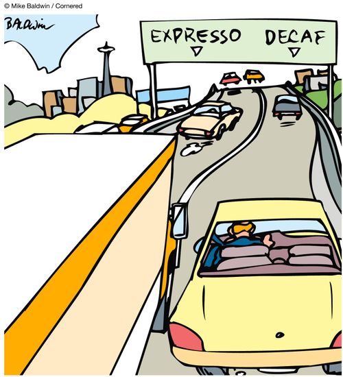 Lanes on the motorway: Expresso / Decaf.