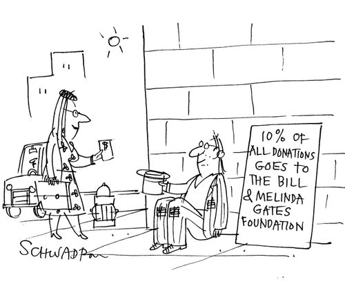 10% of all donations go to the Bill & Melinda Gates foundation.