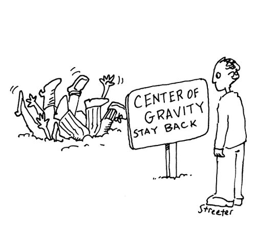 Center of Gravity - stay back.