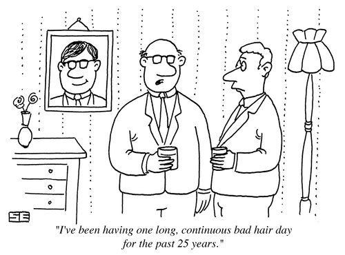 'I've been having one long, continuous bad hair day for the past 25 years.'