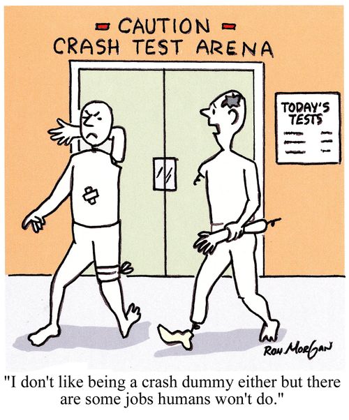 'I don't like being a crash test dummy either but there are some jobs humans won't do.'