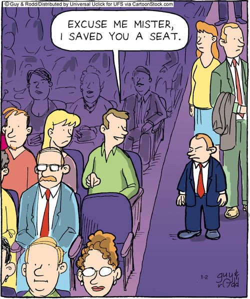 'Excuse me mister, I saved you a seat.'