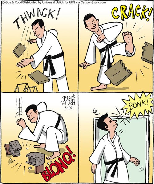 Martial arts and clumsiness.