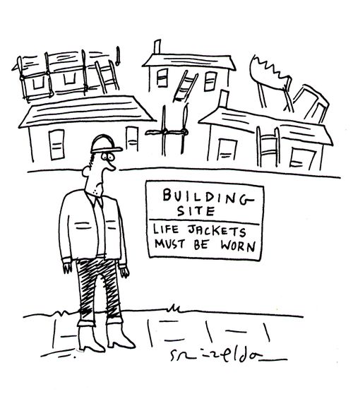 Building Site - Life Jackets must be worn.