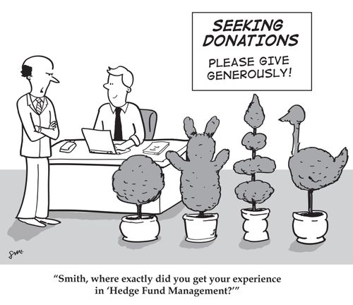 'Smith, where exactly did you get your experience in 'Hedge Fund Management'?'